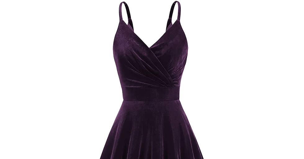 Thumbnail: GRACE KARIN Women Retro V-Neck Spaghetti Dress A-Line Flared Party Prom Cami Dre