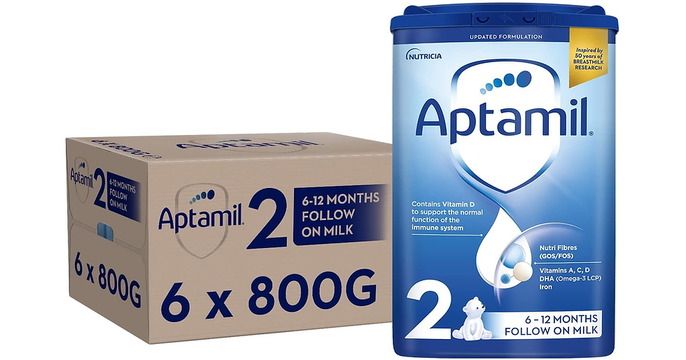 Thumbnail: Aptamil 2 Follow on Baby Milk Powder, from Birth, 800G (Pack of 6) - Packaging M