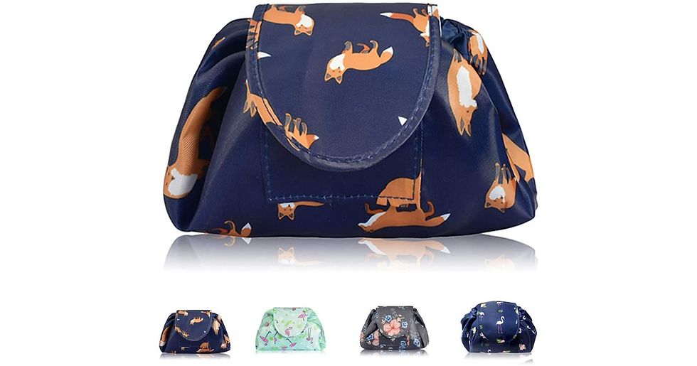 Thumbnail: Lazy Drawstring Makeup Bags, Large Capacity Waterproof Travel Portable Cosmetic 