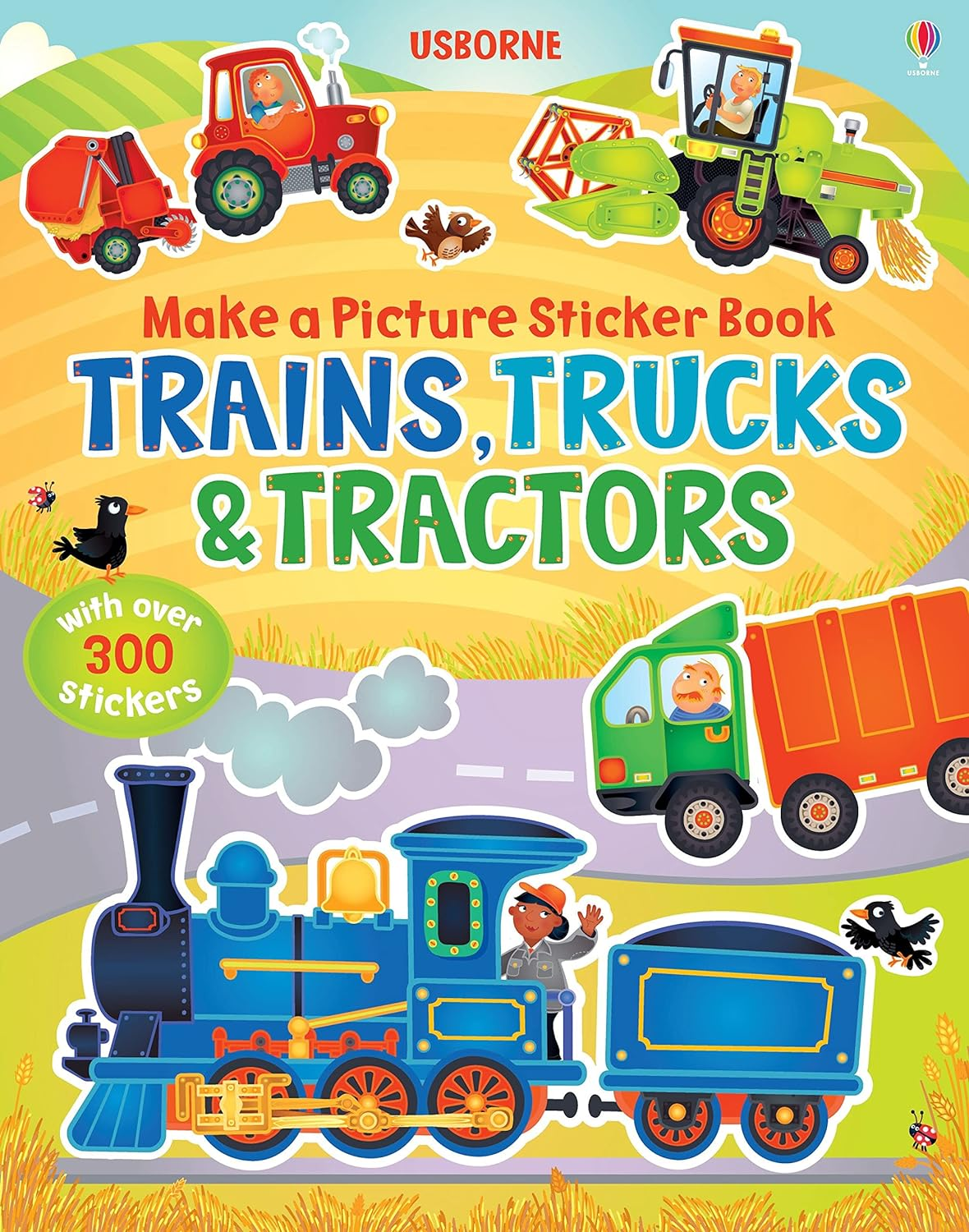 Trains, Truck & Tractors (Usborne Make a Picture Sticker Book): 1 the New