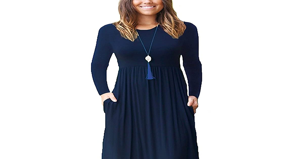 Thumbnail: GRECERELLE Women'S Casual Maxi Dress Long Sleeve Long Dresses with Pockets and S