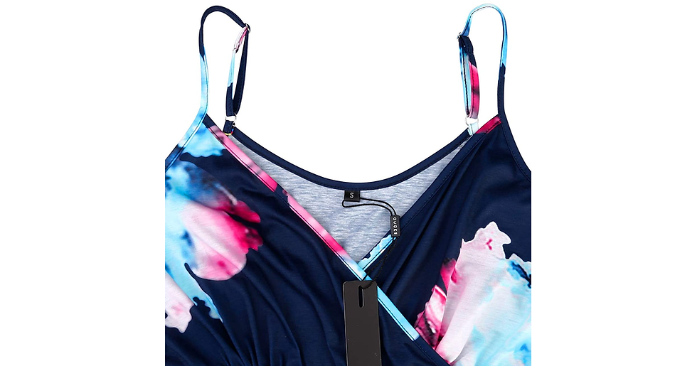 Thumbnail: OUGES Women'S Summer Short Sleeve V-Neck Floral Casual Ladies Dress with Pockets