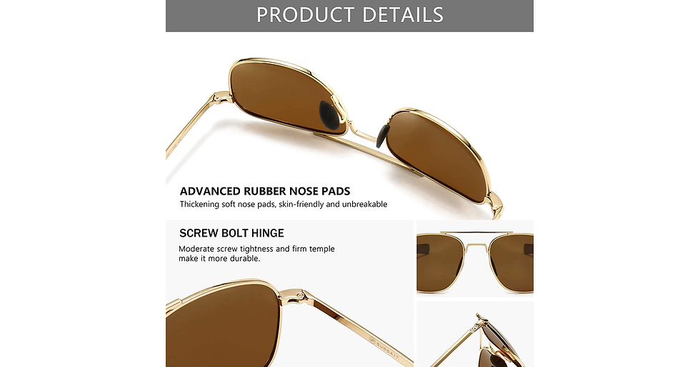 Thumbnail: SUNGAIT Men'S Military Sunglasses Polarized Pilot Style Bayonet Temples