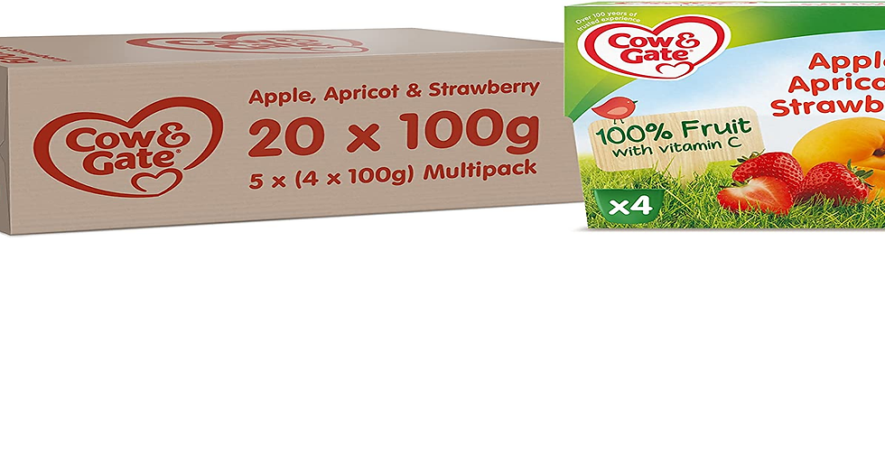 Thumbnail: Cow & Gate Apple Apricot & Strawberry, Baby Food Fruit Puree Pots, 4-6+ Months, 
