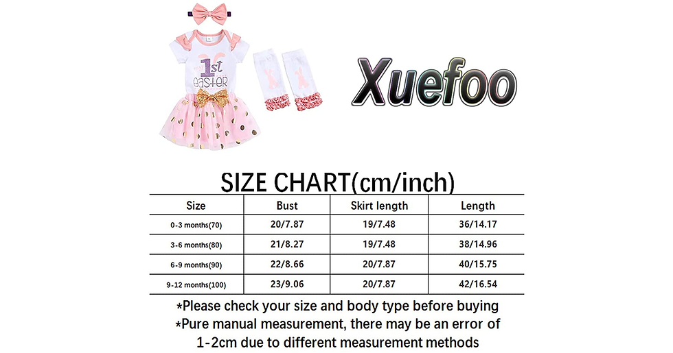 Thumbnail: My First Easter Baby Girl Outfits Rabbit Romper + Skirt + Leg Warmer + Bow 4PC N