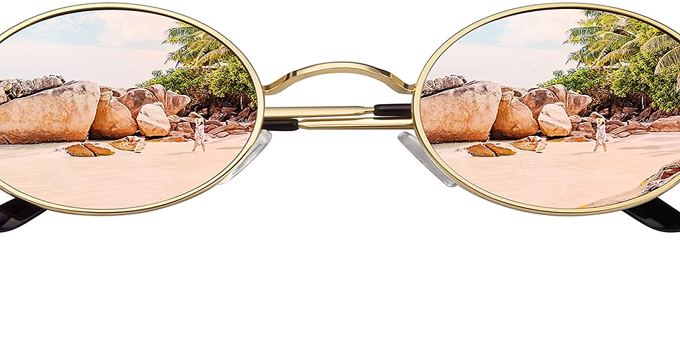 Thumbnail: CGID E01 Retro Vintage Style Lennon Inspired round Metal Circle Polarized Sungla