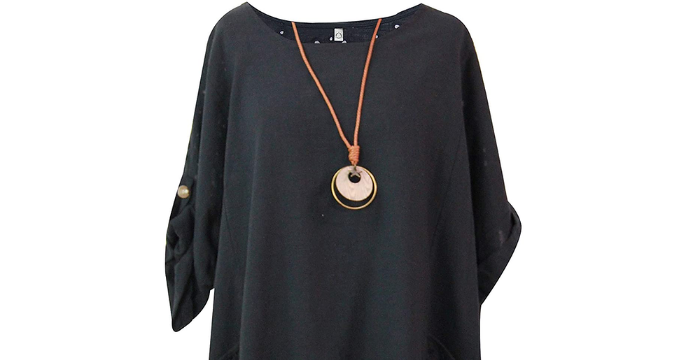 Thumbnail: Storm Island Ladies Italian Plain Top Women Lagenlook Cotton Baggy Dress Two Poc