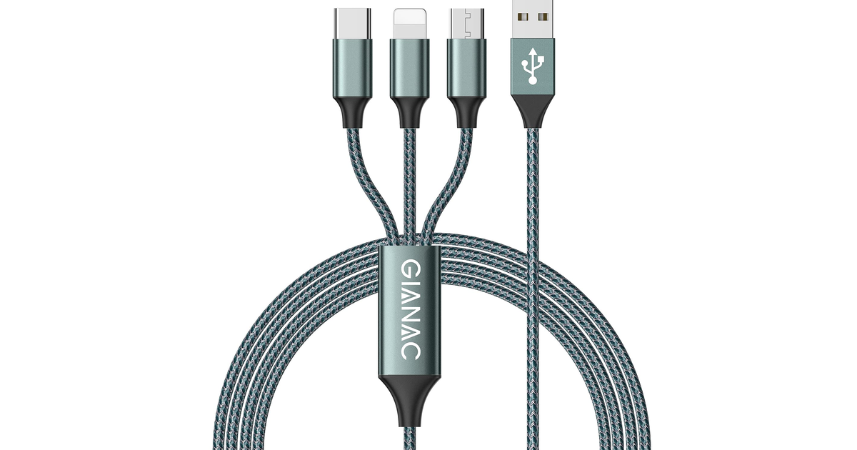 Multi Charger Cable, 3 in 1 Charger Cable [1.2M] Multiple USB Cable Nylon Braided with Micro USB Type C Lightning Cable Connector for Iphone, Android Galaxy, Huawei, Nexus, Nokia,Lg, Sony, Ps4-Green