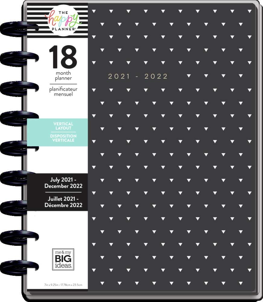 Thumbnail: Classic Sized 18 Month Diary Planner - Black & White Theme - July 2021 - Decembe