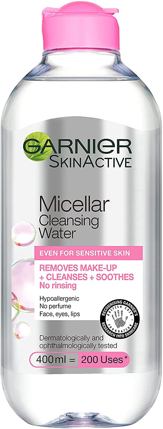 Garnier Micellar Cleansing Water For Dry Skin 400ml, Milky Face Cleanser & Make