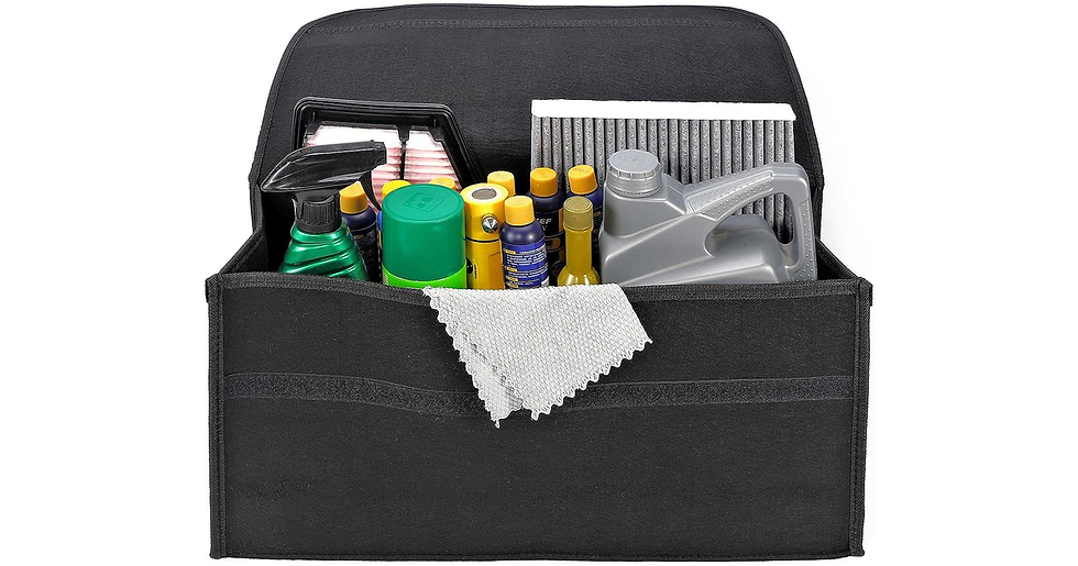 Thumbnail: Vinsani Black Large anti Slip Foldable Car Boot Organiser Bag for Boot Storage C