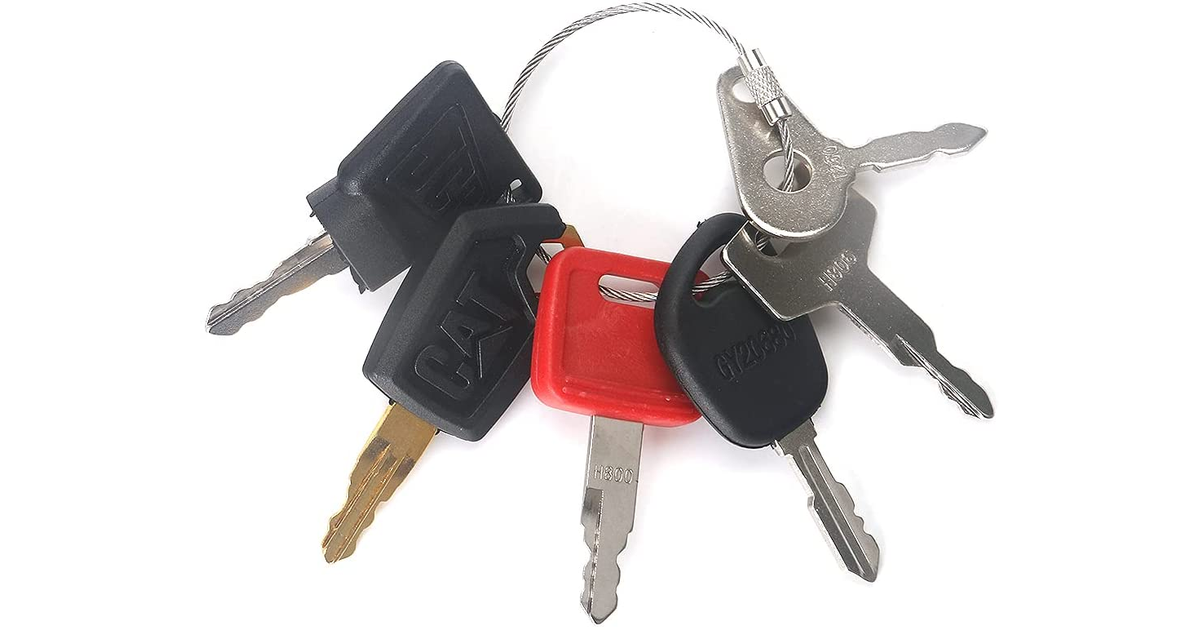 GAOHOU 6PCS Master Key Excavator Dumper Plant Ignition Key Set Compatible for BO