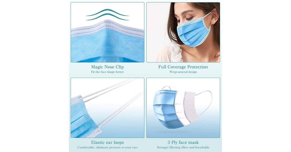 Thumbnail: 100 PCS -3-Layer Protective Disposable Face Masks, Breathable Face Mask,High Fil