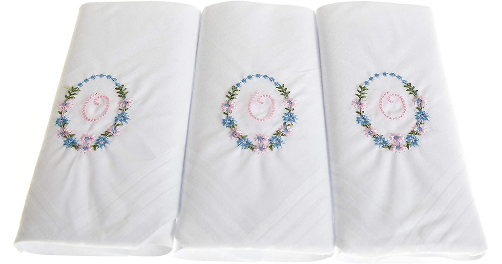 Thumbnail: Womens Handkerchiefs 100% Cotton Initial Letter Boxed 3 Pack