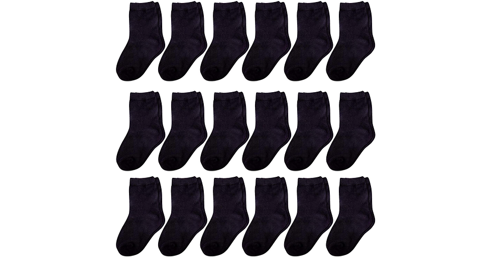 Thumbnail: Duufin 18 Pairs Toddler Socks Kids Mid Cut Half Cushion Socks Breathable Unisex 