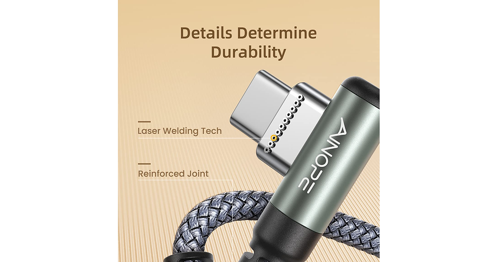 Thumbnail: 2-Pack 2M USB C Charger Cable, 3.1A USB C Cable Fast Charge, AINOPE Right Angle 
