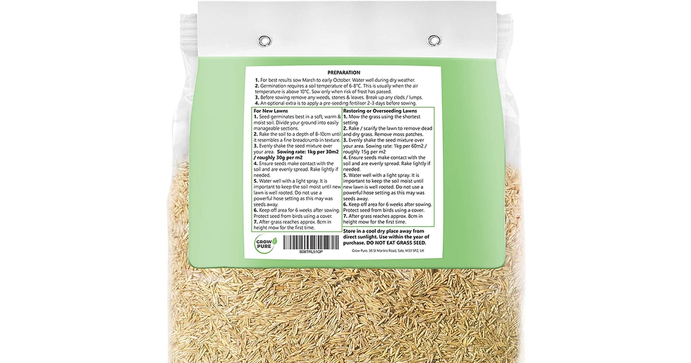 Thumbnail: Grass Seed (1Kg Covers 60 Sqm) Quick Lawn Patch Repair, Fast Growing Lawn Seed f