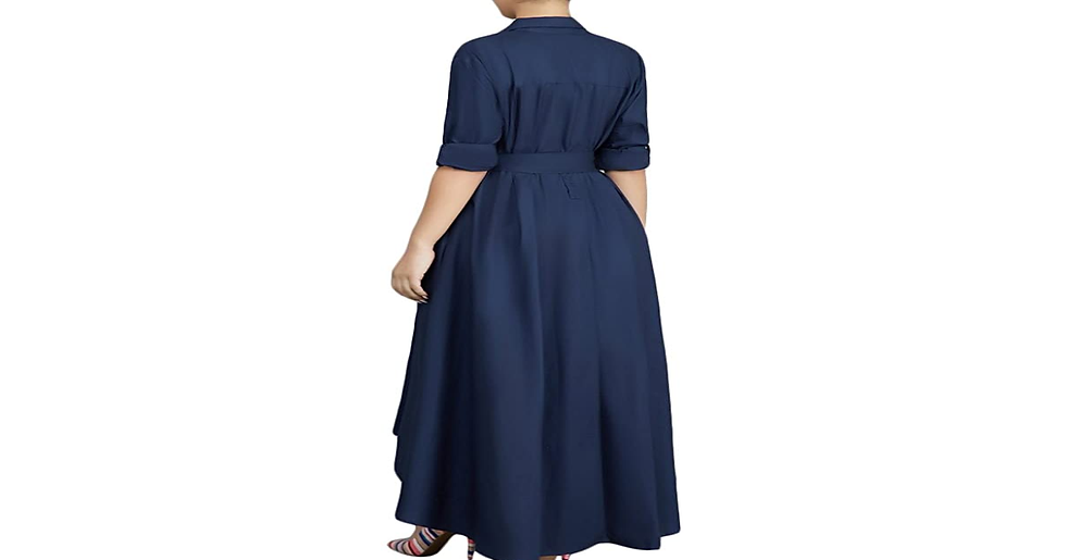 Thumbnail: VERWIN Women Long Sleeve Loose Elegant Maxi Dress Button down up Shirt Long Dres