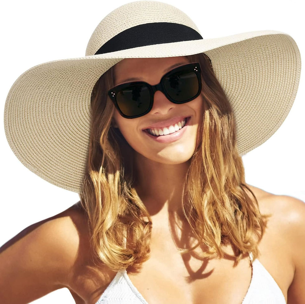 Thumbnail: FURTALK Womens Sun Straw Hat Wide Brim UPF 50 Summer Hat Foldable Roll up Floppy