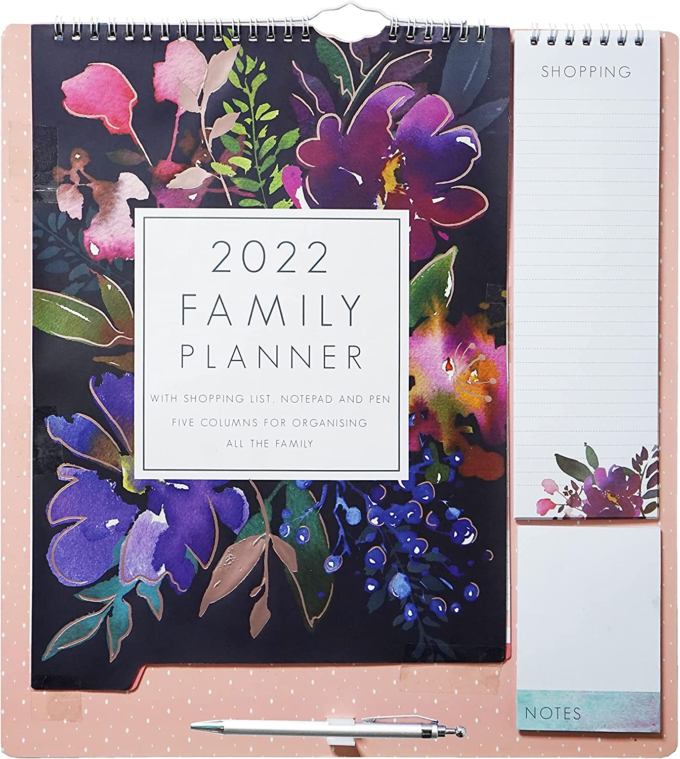 2022 Family Planner Organizer Hanging Memo Pad with Shopping List, Notepad & Pen