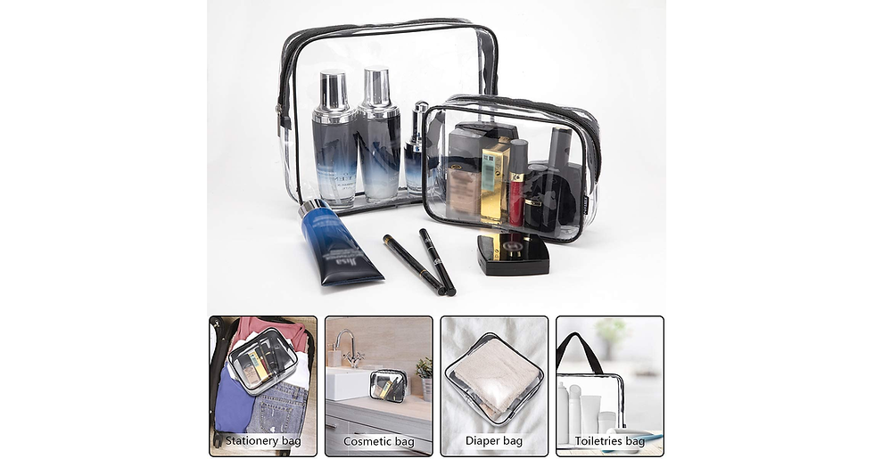 Thumbnail: Toiletry Bags 3 in 1 Gift Makeup Bags & Cases Plastic Bag Clear PVC Travel Bag B
