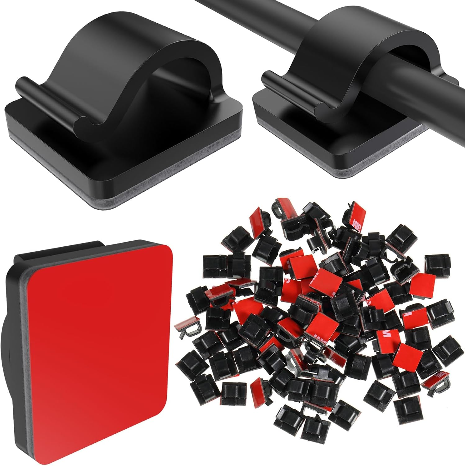 100 Pcs Adhesive Cable Clips Light Clip Upgraded Wall Wire Holder for Cable Mana