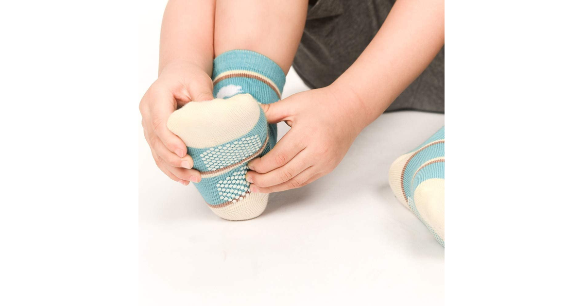 12 Pairs Toddler Girl Non Skid Socks Cute Cotton with Grips, Baby Girls Anti-Ski