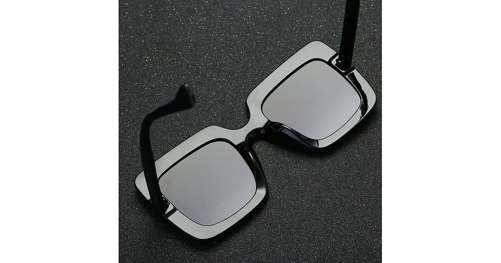 Thumbnail: LUOEM Oversized Square Sunglasses Unisex Crystal Rhinestone Thick Frame Sunglass