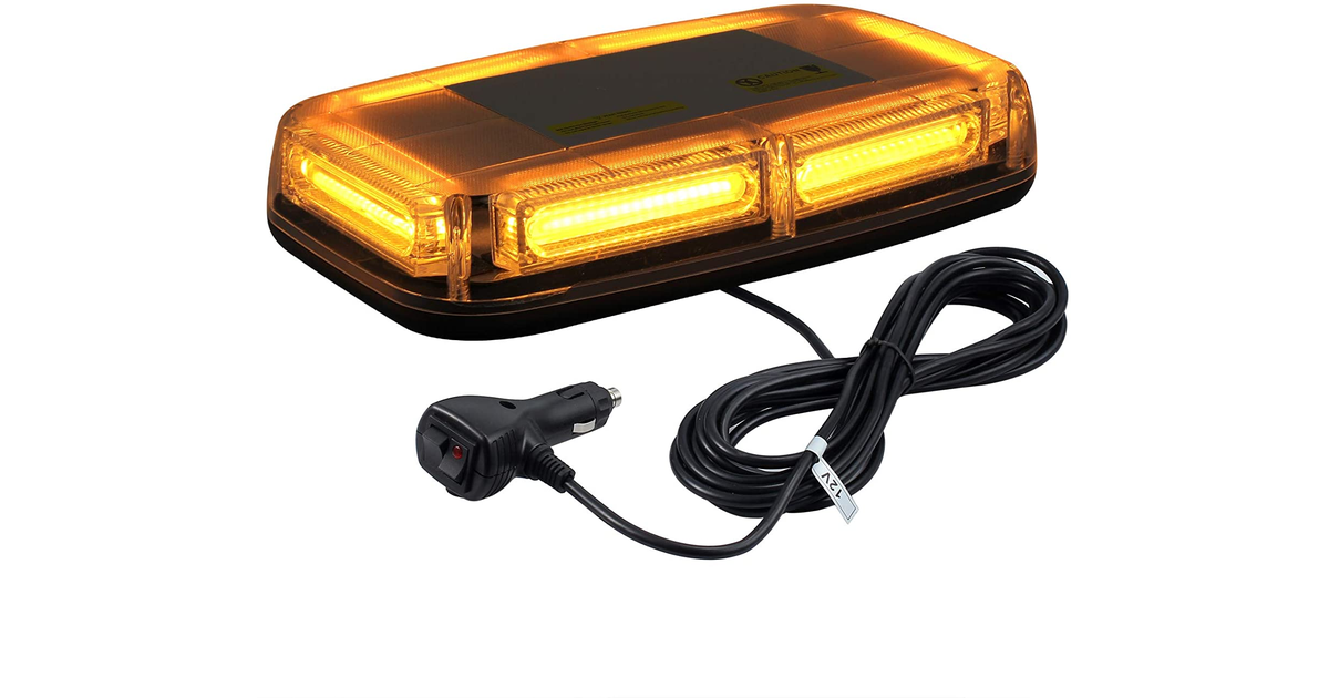Justech 6-COB LED 60W Car Warning Light 7 Flash Modes Waterproof Amber Beacon Em