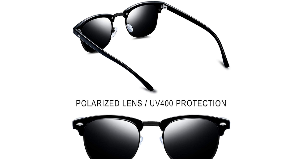 Thumbnail: Joopin Semi-Rimless Polarised Sunglasses Man - UV400 Protection Retro Half Frame