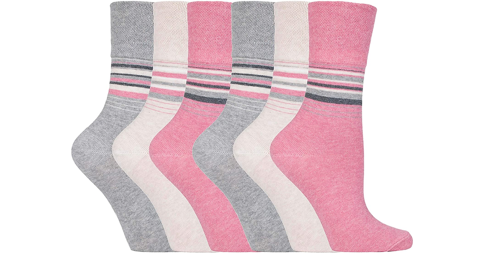 Thumbnail: Gentle Grip - 6 Pairs Non Elastic Soft Top Cotton Socks for Women