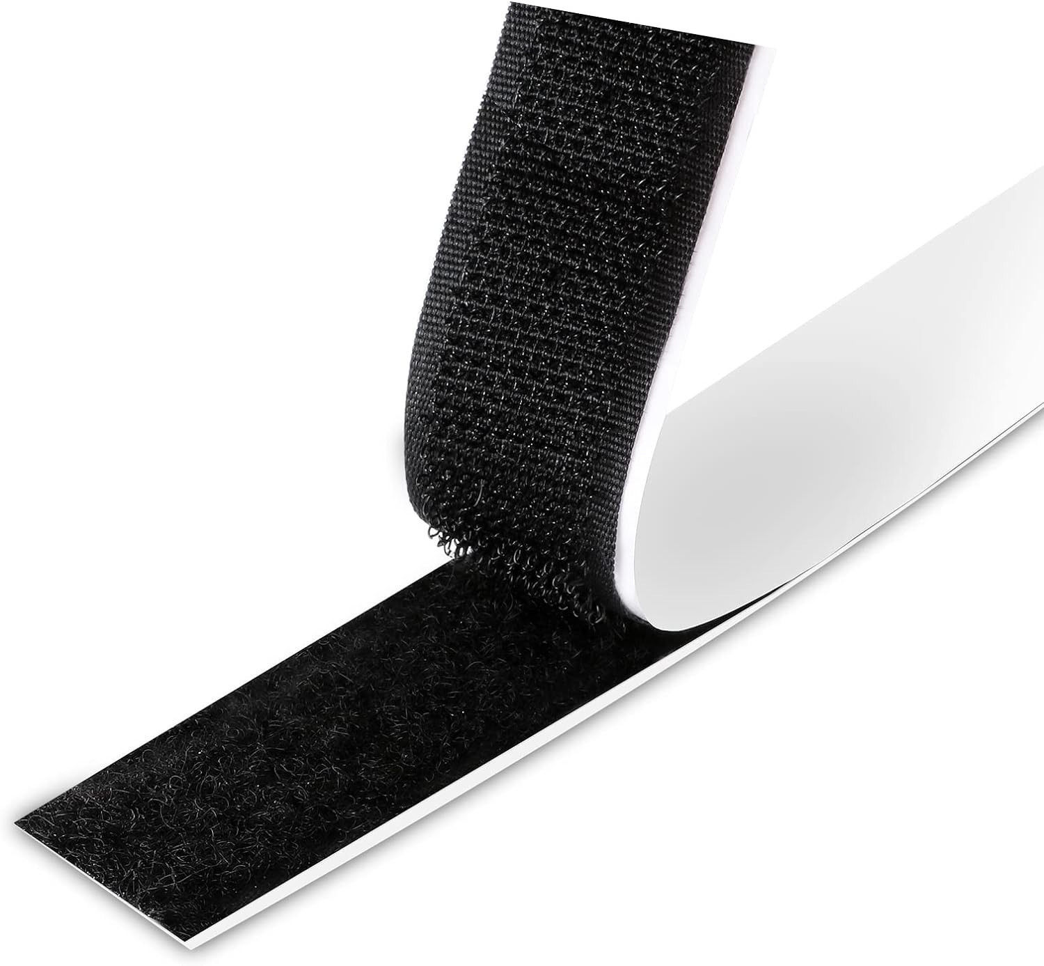 Hook and Loop Tape, Self Adhesive, Double Sided, Sticky, Strip, Black Stick Tape