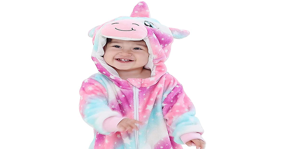 Thumbnail: MICHLEY Hooded Romper Baby Boys Girls Flannel Pyjamas 2-36 Months