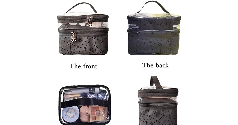 Thumbnail: Makeup Bags Double Layer Travel Cosmetic Bag Waterproof Large Capacity Toiletry 