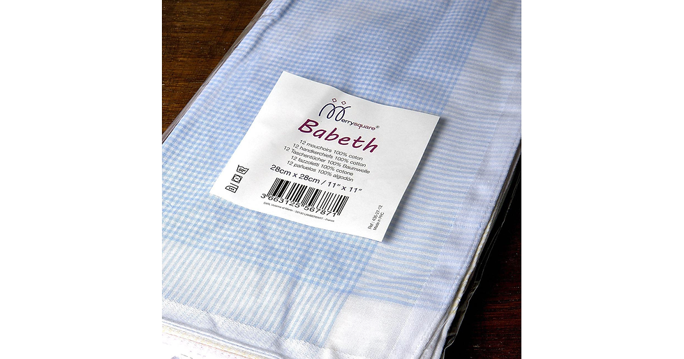 Thumbnail: « Babeth » Handkerchiefs - 11" Square - 12 Units