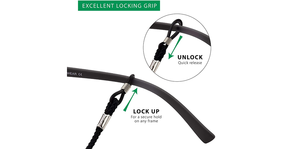 Thumbnail: 4 Pack | 3X Eyeglasses Cord & 1X Microfibre Cleaning Cloth | Lightweight Glasses