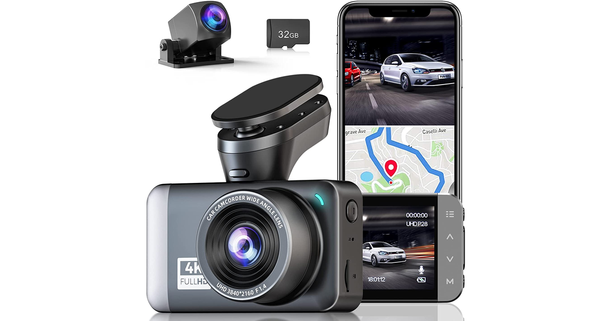 JOMISE D530 4K Dual Dash Cam Built-In GPS Wifi Front 4K and Rear 1080P Dash Cams