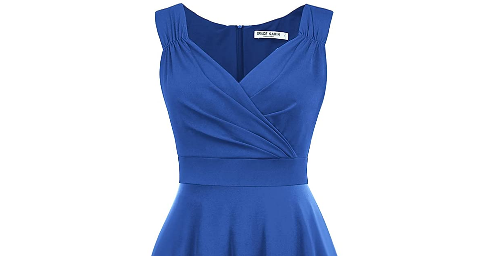 Thumbnail: GRACE KARIN Women 50S High-Low Party Prom Dress V-Neck Sleeveless A-Line Flared 