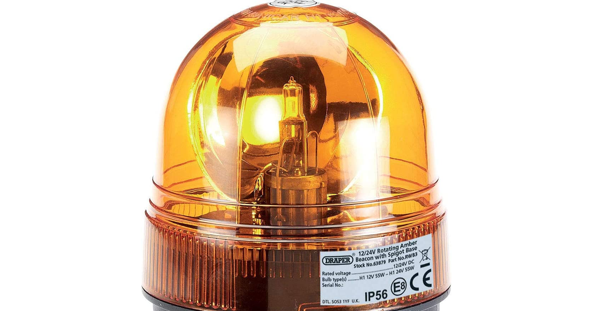 Draper 63877 12 V Magnetic Base Rotating Beacon