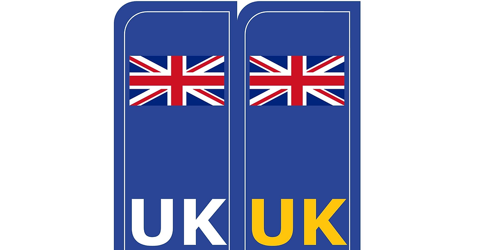 Thumbnail: 12PA UK Oval + Number Plate Sticker | Stickers for Europe (UK Oval + Number Plat