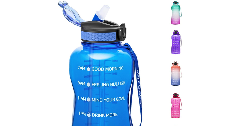 Thumbnail: MYFOREST 2.2Litre Water Bottle with Straw 100% BPA Free & Non-Toxic, 2200Ml Meas