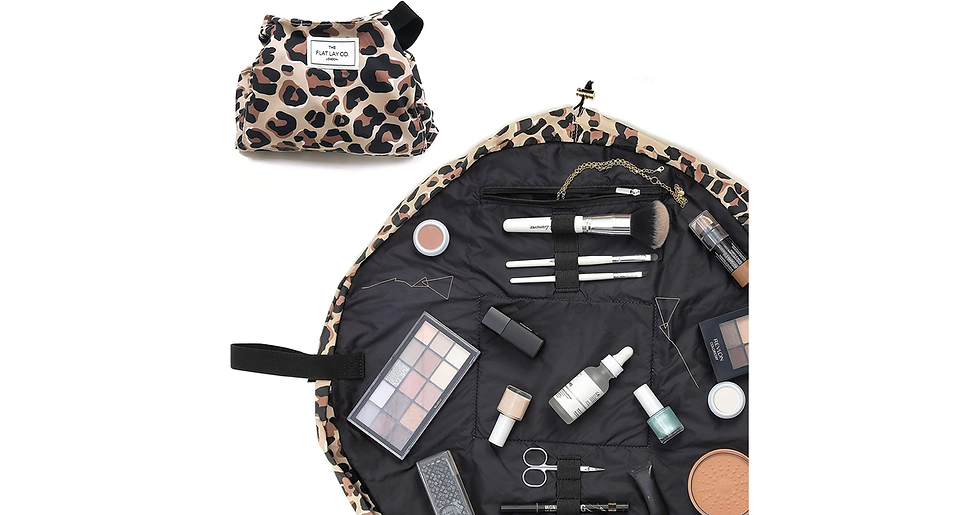Thumbnail: The Flat Lay Co. Make up Bag | Lay Flat Travel Cosmetic Toiletry Case | Contents