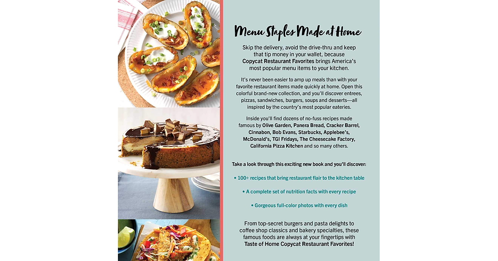 Thumbnail: Taste of Home Copycat Restaurant Favorites: Restaurant Faves Made Easy at Home N