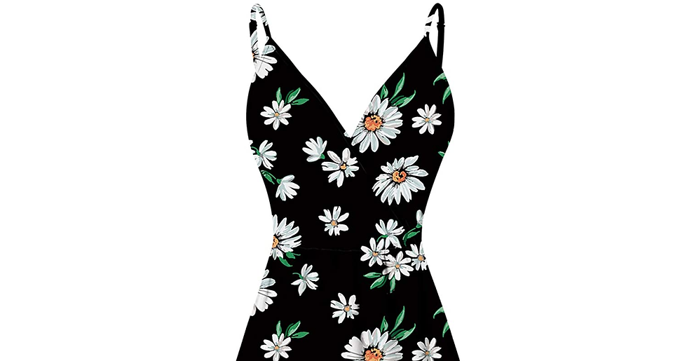 Thumbnail: Freshhoodies Womens Summer Dress Lady V Neck Sleeveless Strappy Tunic Boho Flora