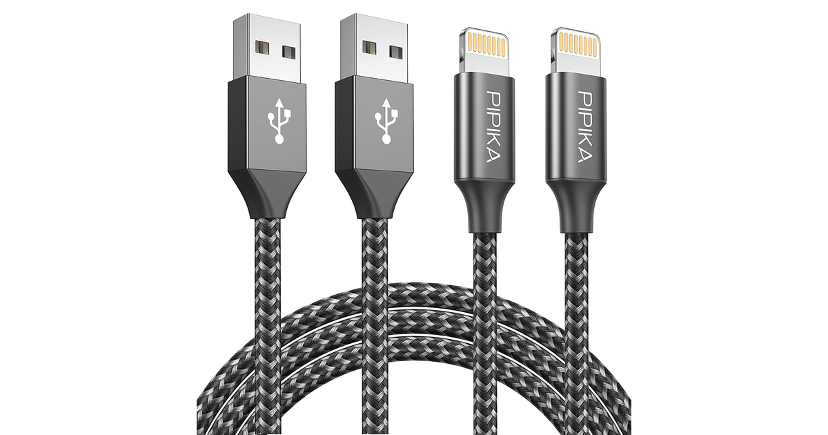 Iphone Charger Cable 2M/6.6FT 2Pack Lightning Cable Iphone Fast Iphone Charger Cable Nylon Braided Lead Charging Cable for Iphone 11 Pro Max XR XS X 8 7 6S 6 plus 5S 5 SE