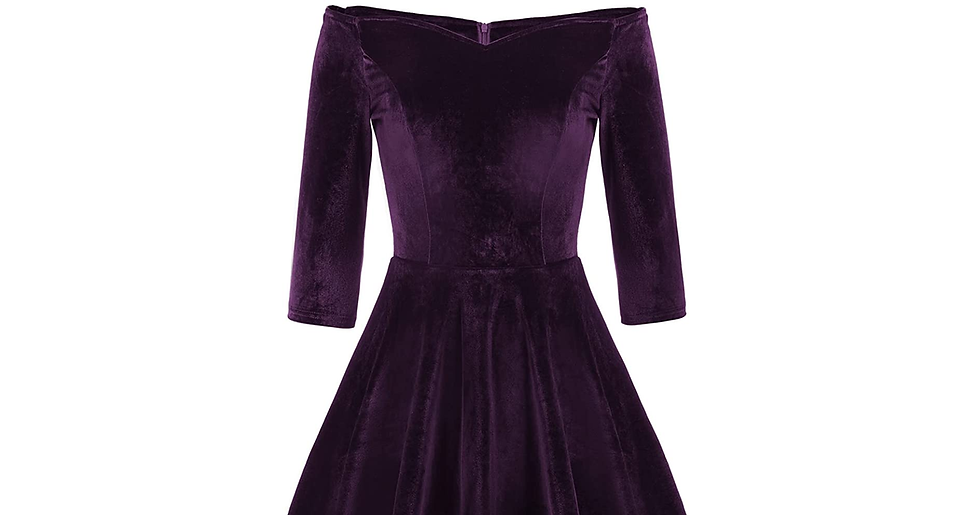 Thumbnail: GRACE KARIN Women 50S Vintage Hepburn Retro off Shoulder A-Line Dress Stretchy S