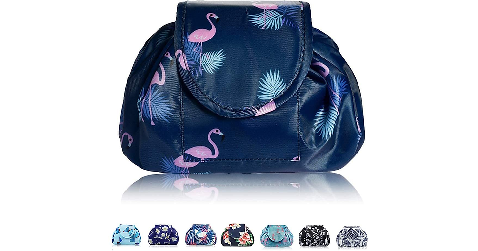 Thumbnail: Lazy Drawstring Makeup Bags, Large Capacity Waterproof Travel Portable Cosmetic 