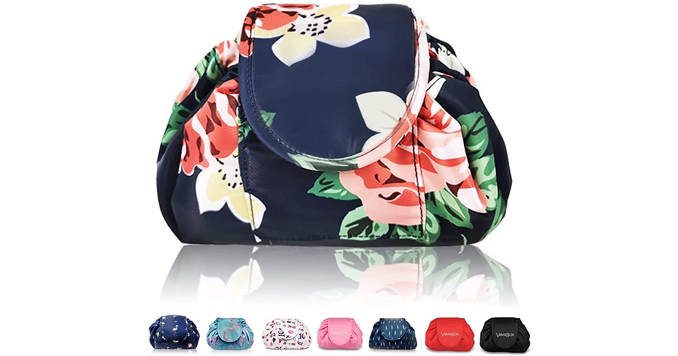 Thumbnail: Lazy Drawstring Makeup Bags, Large Capacity Waterproof Travel Portable Cosmetic 