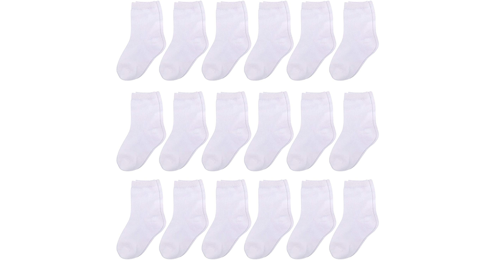 Thumbnail: Duufin 18 Pairs Toddler Socks Kids Mid Cut Half Cushion Socks Breathable Unisex 
