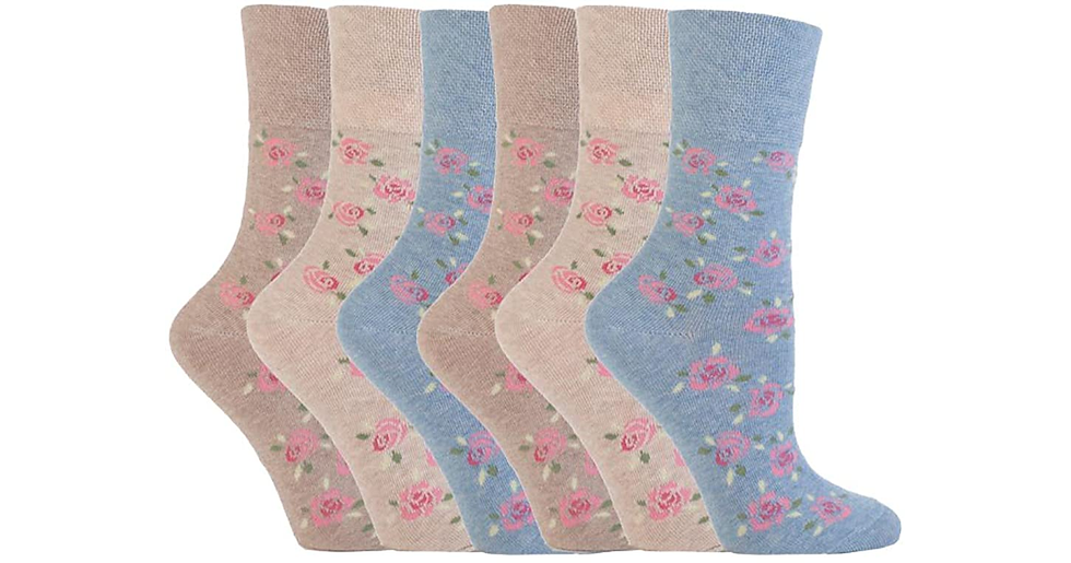 Thumbnail: Gentle Grip - 6 Pairs Non Elastic Soft Top Cotton Socks for Women